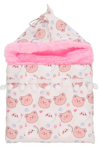 HOMSFOU Hamac pour Furet et Rat en Fausse Fourrure Épaisse, Lit Suspendu Blanc, Accessoire Cage Respirant, Nid de Repos pour Petits Animaux de Compagnie, Cachette Confortable