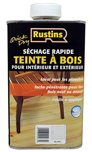 Rustins WDWH1000 Quick Dry, Wood Dye, 1 L, White