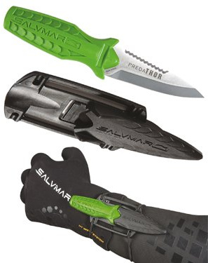 SALVIMAR PREDATHOR Compact Stainless Steel Scuba Diving Knife with Sheath