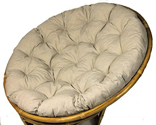 Rattani - Polster für Papasansessel, Auflage, Ersatzpolster Papasan D 120 cm, Stoff Loneta Soft Gray, Made in EU