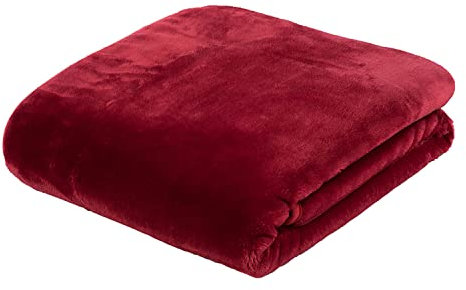 Gözze - Premium Cashmere-Feeling Wohn- und Kuscheldecke, 500 g/m², 220 x 240 cm - Rot