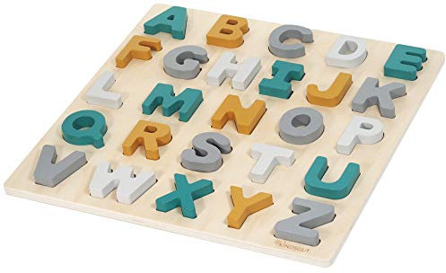 Kindsgut ABC-Puzzle, Buchstaben Holzpuzzle in dezenten Farben, Caspar