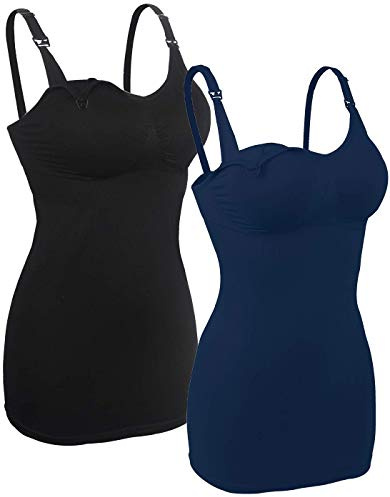 2X Débardeur Allaitement Maternite Femme Bleu Noir Nursing Maternity Bra,2XL