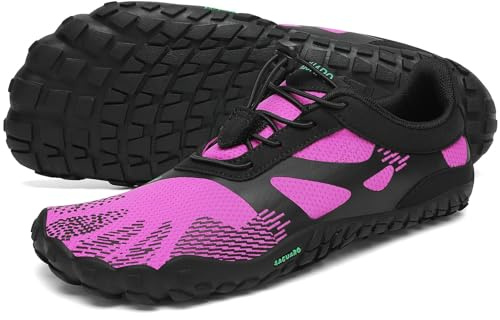 SAGUARO Unisex barfotaskor, trailskor, snabbtorkande vattensportskor, storlek 36–47, Iris lila, 38 EU