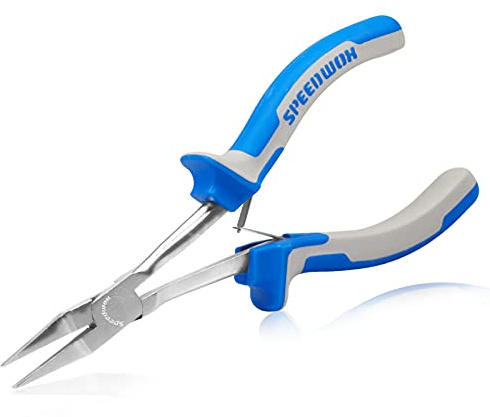 SPEEDWOX Pince à bec plat fin de 15,2 cm de long pour la fabrication de bijoux, mâchoire lisse, enroulement de fil pour les espaces étroits difficiles à atteindre