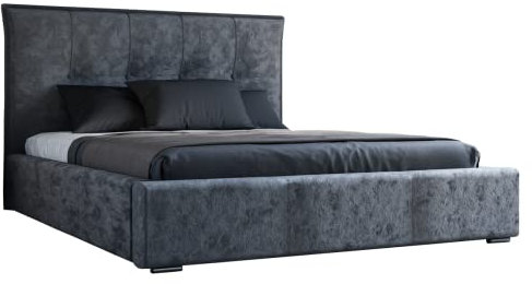 GRAINGOLD Polsterbett Valenzia mit Bettkasten, Kopfstütze mit Knöpfen, verstärkter Bettrahmen mit Automaten - große Auswahl an Stoffen - Doppelbett im einzigartigen und modernen Stil 200x200
