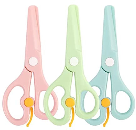 Kinder Sicherheit Schere,Kinder Bastelschere,Papierschere Bastelschere Vorschule,Kindergarten Schere Anfängerschere, Kunststoffklinge, DIY Handwerk, für Kinder