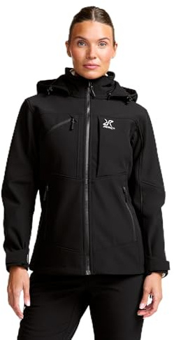 RevolutionRace Hiball Softshell Jacket da Donna, Giacca da Esterno per Escursionismo, Black, XL