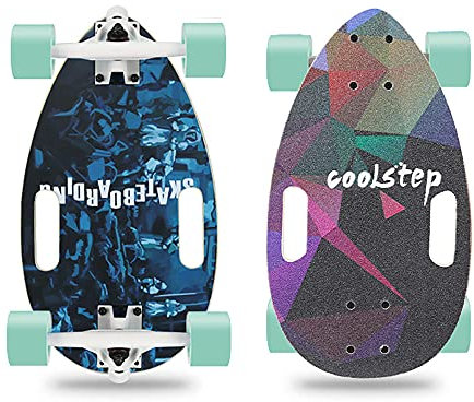 Mini skateboard per principianti longboard, skateboard completo da 17 pollici per adolescenti e adulti, tavola in acero a 8 strati adatta a ragazzi e ragazze