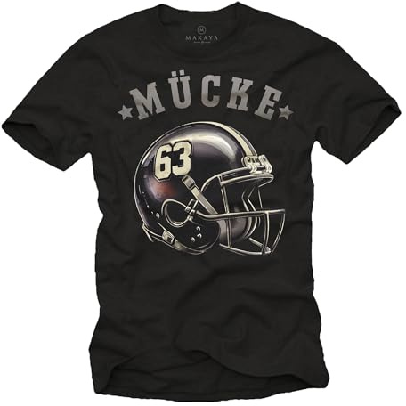 Makaya Moustique 63 Maillot Casque De Football Américain T-Shirt pour Homme avec Numéro Buds Noir XL
