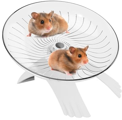 Rueda para Hámster | Rueda De Silenciosa, Diseño De Platillo De Diseño Transparente para Running para Mascotas Pequeñas Ratones Ratones Gerbils De Liberación Estrés Rueda De Hámster PE