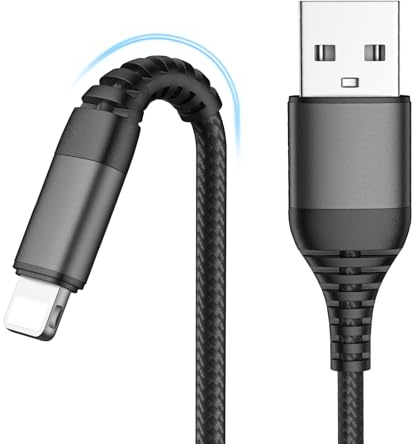 LumFocus Câble iPhone, 1M Cable Chargeur iphone Certifié MFi Nylon Tressé Fil,Cable iphone Lightning, Cable iPhone USB Charge Rapide Cordon pour iPhone 14 13 12 11 Pro Max Mini XS XR X 8 7 6 6s SE