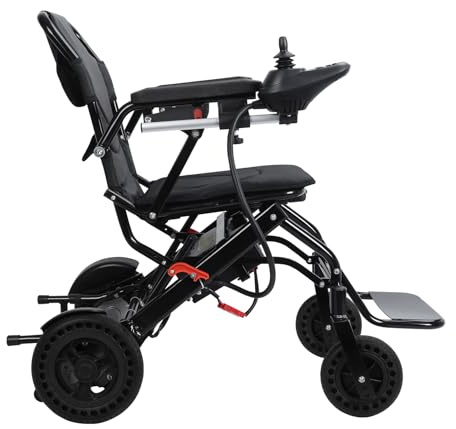 Reukmuuc - Silla de ruedas eléctrica plegable ligera (22 kg, 500 W, con neumáticos completos antipinchazos y apoyabrazos elevables, movilidad y autonomía para personas mayores, viaje y avión (anchura