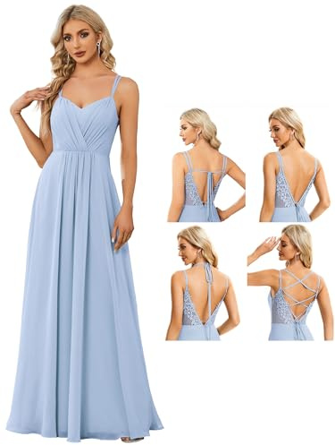 Ever-Pretty Robe de Demoiselle d'honneur Bretelles Col V Dos Nu A Line Chic ES01692