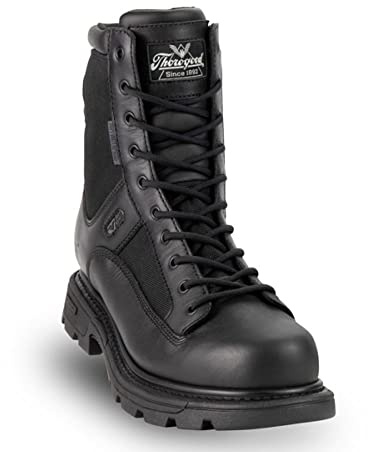 Thorogood GEN-Flex2 8” Side-Zip Waterproof Black Tactical Boots for Men and Women - Lightweight Leather and Nylon with Slip-Resistant Outsole; EH Rated, Black - 11 M US