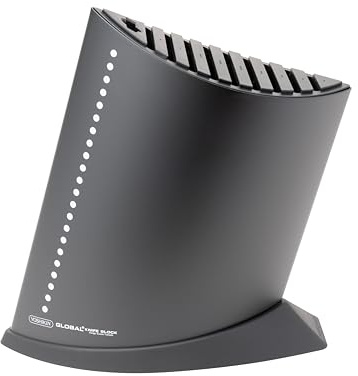 Global GKB-52/CB Oval Knife Block S Size Black for 9 Knives