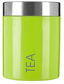 Premier Housewares Lime Green Enamel Tea Canister, Enamel