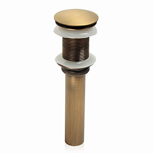 KUNGYO Fregadero para Lavabo sin Ranura Empujar para Elevar Haga Clic en Tapón para Desecho Clack Tapón para Desagüe sin Desbordamiento Terminado (Amarillo)