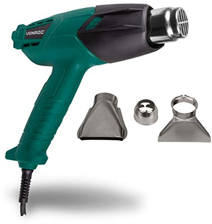VONROC Heißluftpistole | Farbbrenner | Heissluftpistole 2000W – 3 Temperaturstufen – Incl. Zubehör und Aufbewahrungstasche