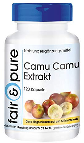 Fair & Pure® - Camu-Camu in capsule - Vitamina C naturale - Estratto di Camu-Camu 500mg - Vegan - 120 Capsule