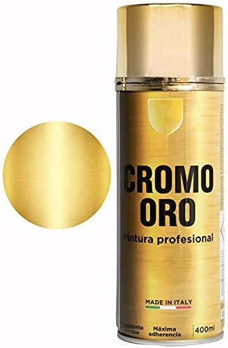 BESCH Pintura Spray 400ml para Metal/Madera/Plástico (Cromo Oro, 1 Bote)