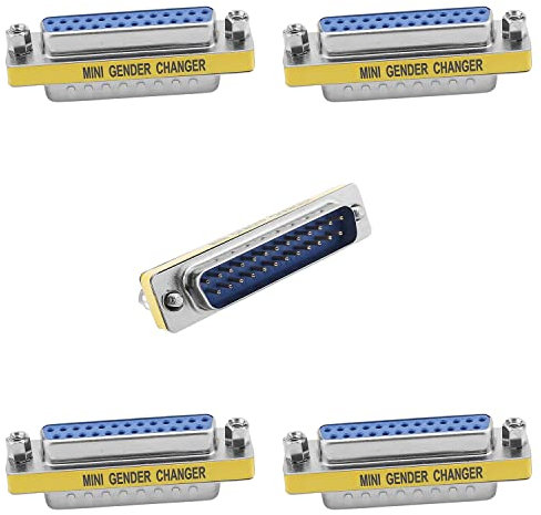 Heyiarbeit 25 pin 2-fila D-SUB VGA Gender Changer DB25 maschio a femmina Mini Gender Changer accoppiatore connettore adattatore per applicazioni seriali, blu 10 pezzi