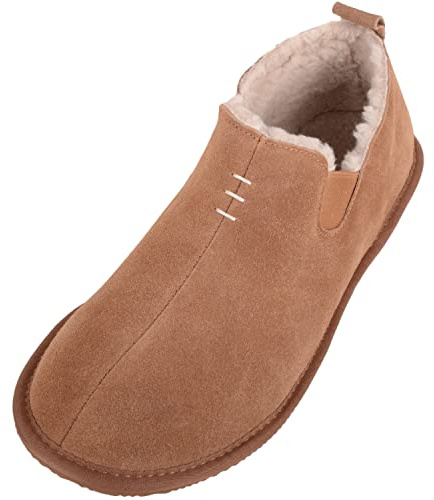 Snugrugs - Pantoufles à doublure polaire pour homme avec double soufflet et fermeture à glissière, châtaigne, 44 EU