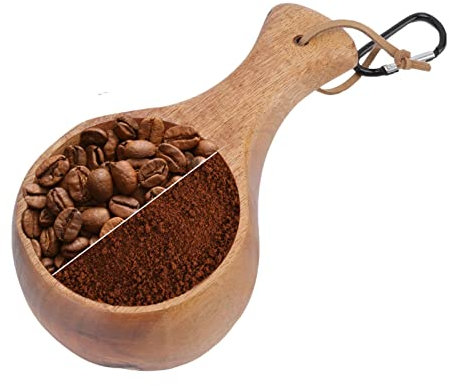 Natudeco Taza de madera de estilo nórdico, taza de madera de acacia para acampar al aire libre, taza de senderismo, tazas de té portátiles para beber con cordón para café expreso, té, leche