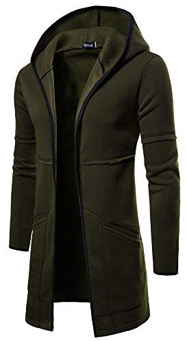 Cappotto trench da uomo, con collo a risvolto, imbottito, da lavoro, da uomo, elegante, giacca invernale slim fit, cappotto lungo da uomo, giacca da montagna, cappotto invernale in lana, slim fit,