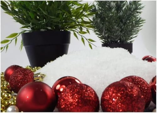 Sepkina 4 Liter 4000ML Beutel Kunstschnee Schnee Dekoschnee Dekorationsschnee puderschnee Bastelschnee (4-Liter-SN)