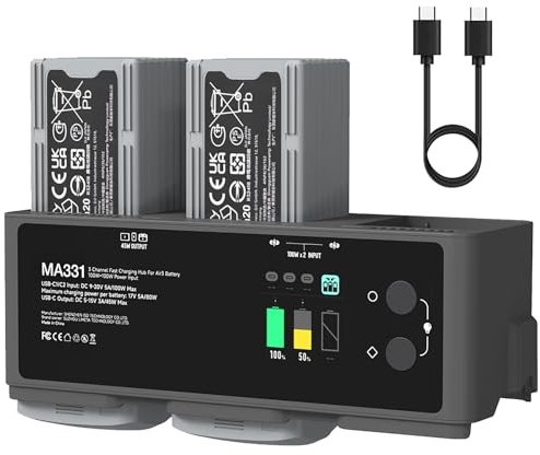 ISDT MA331 200W Ladegerät für DJI Air 3S Akku/DJI Air 3 Akku Drohnen Zubehör,as Gleichzeitige Laden von DREI Kanälen Unterstützt, mit Entlade/Speicher Funktion/APP Anschluss