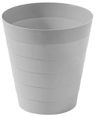 Sinoba Corbeille à papier 6105 - En plastique - Idéale pour chambre d'enfant, bureau, cuisine - Hauteur : 25 cm - 9 l - Gris
