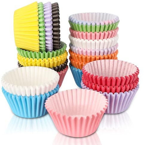 Pavlleen Pirottini di Carta 500 Pezzi, Pirottini per Muffin,Colorati, 10 Colore 3.5CM, Antiaderenti per uso Alimentare, Pirottini Carta per Muffin, Pirottini Cupcake Ideali per Cupcake/Dolci
