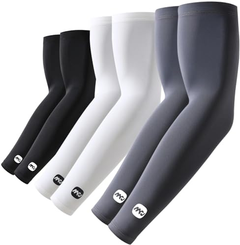 ROCK TAKIN 3 pares de calentadores de brazo con protección solar UV, para hombre, mujer, UPF 50+, enfriamiento UPF 50+, para verano, compresión, tatuaje, calentadores de brazos, unisex, para ciclismo