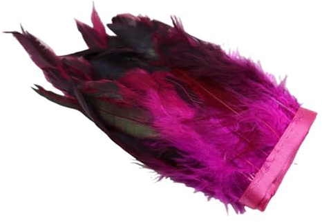 Garniture de Plumes de coq 1/10M, artisanat de couture, bricolage, Plume de noël, ruban de Plumes naturelles, fabrication de bijoux, décor de fête de mariage, vente en gros(Rose red,1 Meters)
