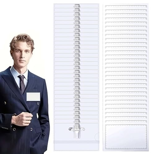 Porte Badge Plastique,60pcs Porte Badge,Porte-nom Avec Clip et épingle,Porte-Carte d'Identité Transparent