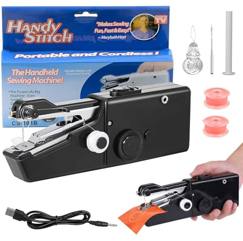 Yeqqzq Handheld Sewing Machine, Mini Portable Sewing Machine for Adult, Perfect for Adults, Beginners, and Quick Home Repairs