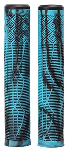 Empuñadura de bicicleta cubierta de manillar de goma TPE de 22,2mm empuñadura antideslizante suave con extremo de barra de bloqueo para una experiencia de conducción cómoda (Azul Negro)