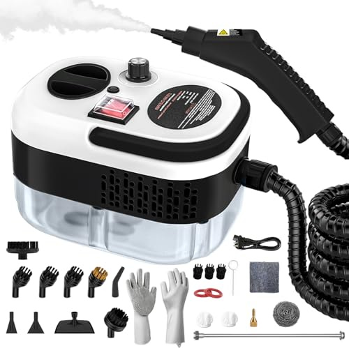 Dampfreiniger für Alles, 6-Stufig Einstellbarer Steam Cleaner, 15s Schnelles Erhitzen Handdampfreiniger mit 20 Zubehörteilen, Dampfreiniger für Polstermöbel, Boden, Küche, Bad, Fenster, Auto
