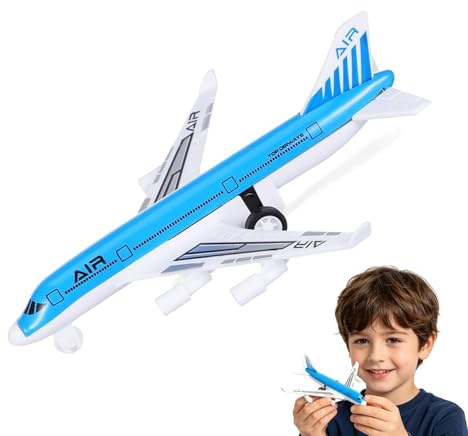 CUWERFO Aeroplane Toys, Airplane Toys, Alloy Pull Back Toy Plane, Metal Pull Back Plane Toys, for Kids Children Boys Girls Birthday Gifts Educational Gifts Party Favors(Blue)