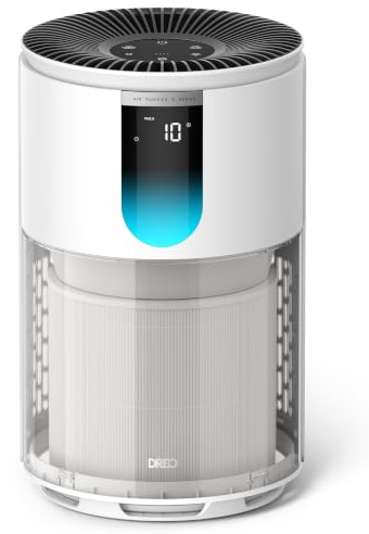 DREO Air Purifier for Home, Up to 1176 ft², HEPA Sleep Mode, Air Purifiers for Large Room & Bedroom, Pets, Smoke, Dust, Pollen & Odors, PM2.5 Monitor, Auto & Turbo Mode, 4 Speeds, DR-HAP009 (Dreo 539)