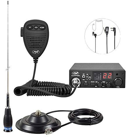 PNI PNI-PACK57 CB Radio et antenne avec Aimant 145/PL Noir
