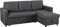 Yaheetech L-Shaped Sofa Bed 3 Seater Couch Pull Out Sectional Couch Bed Convertible Settee Click-Clack Corner Sofa with Storage for Living Room, Office, Grey