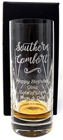 Regalo Personalised Crystal Highball - Southern Comfort Design (Cardboard Gift Box)