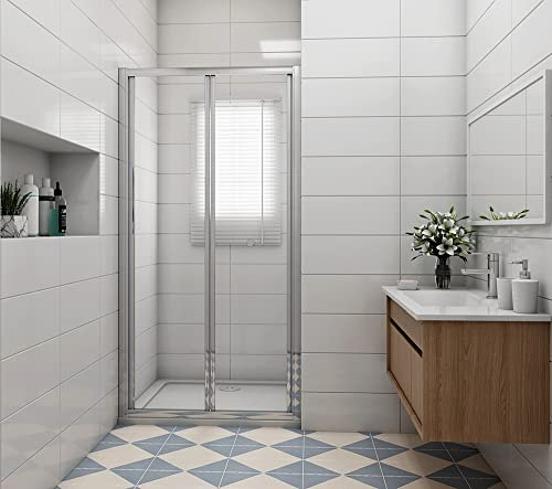 Acezanble 100cm Duschtür Nischentür Duschabtrennung 5mm Glas Dusche H185cm