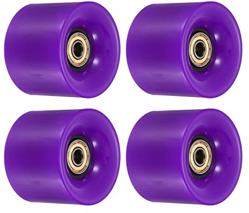 PATIKIL 60mm Longboard Roues avec Roulement ABEC-11, 4 Paquet Rue Roues pour Skateboards Croisière Roue Remplace 80A, Violet Doré