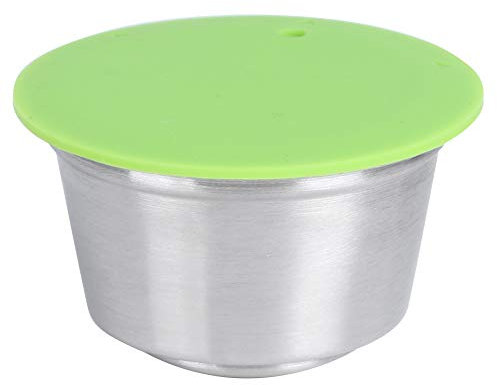TOUISEDGI Taza de Cápsula de Café Rellenable Reutilizable de Acero Inoxidable Apta para Cafetera Dolce Gusto, Juego de Cápsulas de Café(verde)