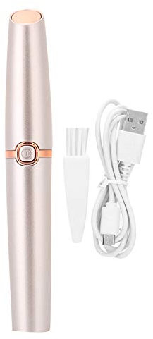 BRRNOO Wiederaufladbarer Augenbrauentrimmer, Elektrischer Augenbrauenrasierer in Lippenstiftform, Tragbarer Mini-Augenbrauenrasierer für Frauen, Roségold