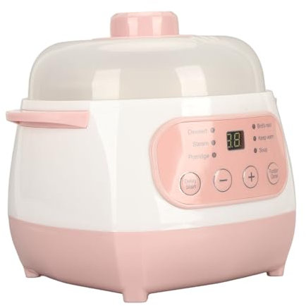 Garsent Mini Olla de Cocción Lenta de Cerámica con Ajustes Previos y Temporizador Incorporado, Ollas de Cocción Lenta Pequeñas con Tapa, 1 L, Olla Eléctrica para Estofado, (Enchufe