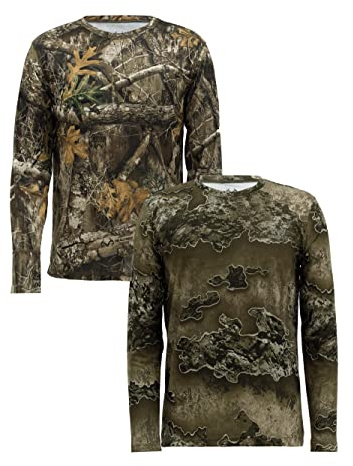 Realtree Men's 2 Pack Long Sleeve Performance Tees, Realtree Edge/Excape, XX-Large